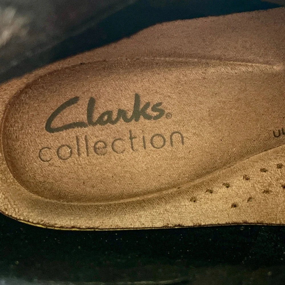 Clarks Cora Grace Ankle Booties Black Leather Womens 8.5 M